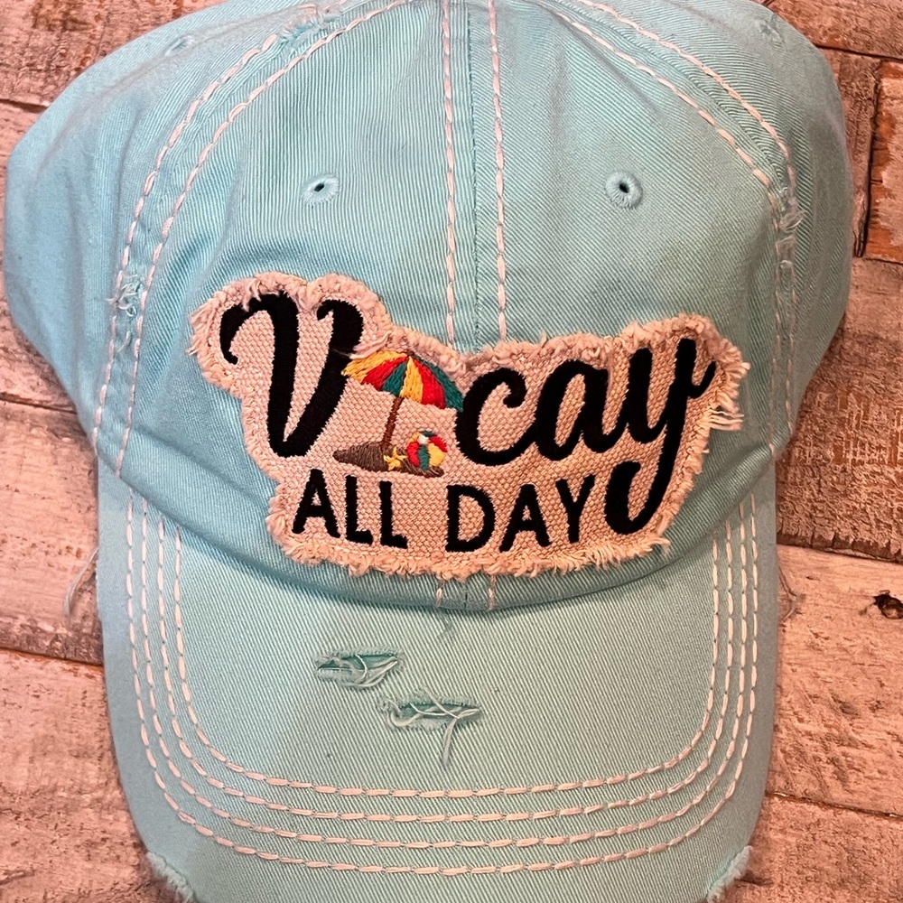 Turquoise 'Vacay All Day' Cap